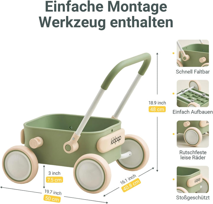 Kidpop PULA Schiebewagen für Babys, Balance-Lauflernwagen für Jungen &amp; Mädchen, ab 7 Monaten bis 3 J
