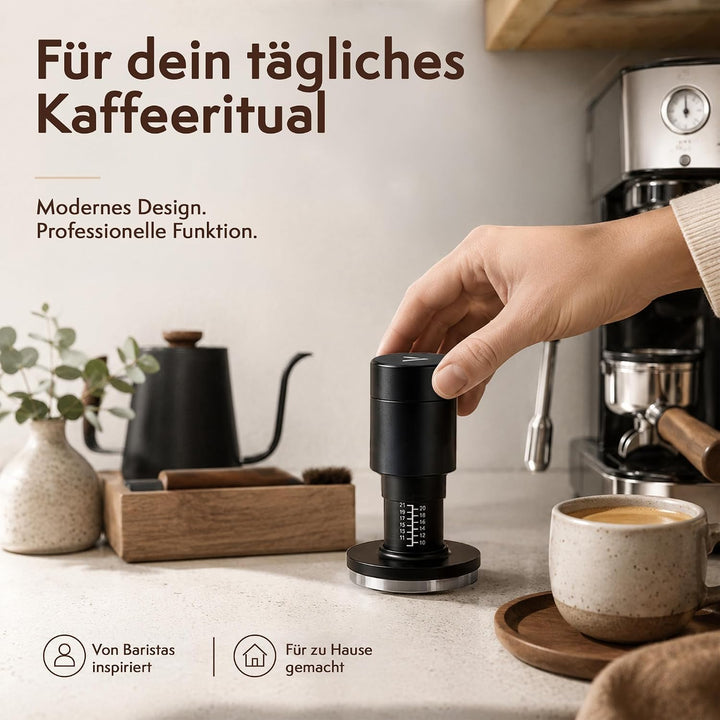 2-in-1 Espresso Tamper 58 mm mit WDT Tool – Kalibrierter 30-lb Tamper &amp; 12-Nadel Espresso-Nadelverte