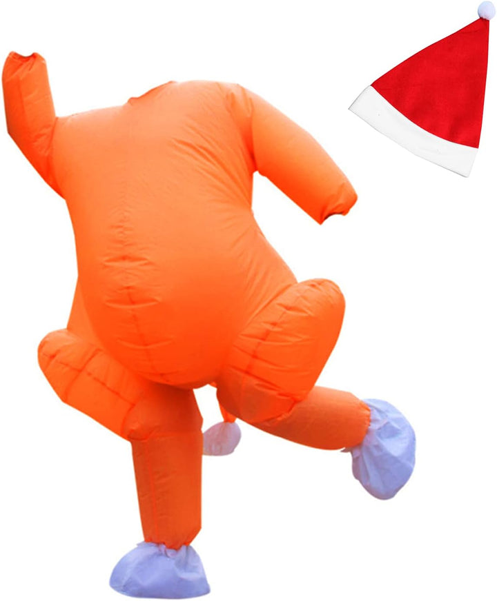 EUNEWR Aufblasbares Truthahnkostüm,Aufblasbarer Alien,Reitender Weihnachtsmann Hahn-und Truthahn-Kos