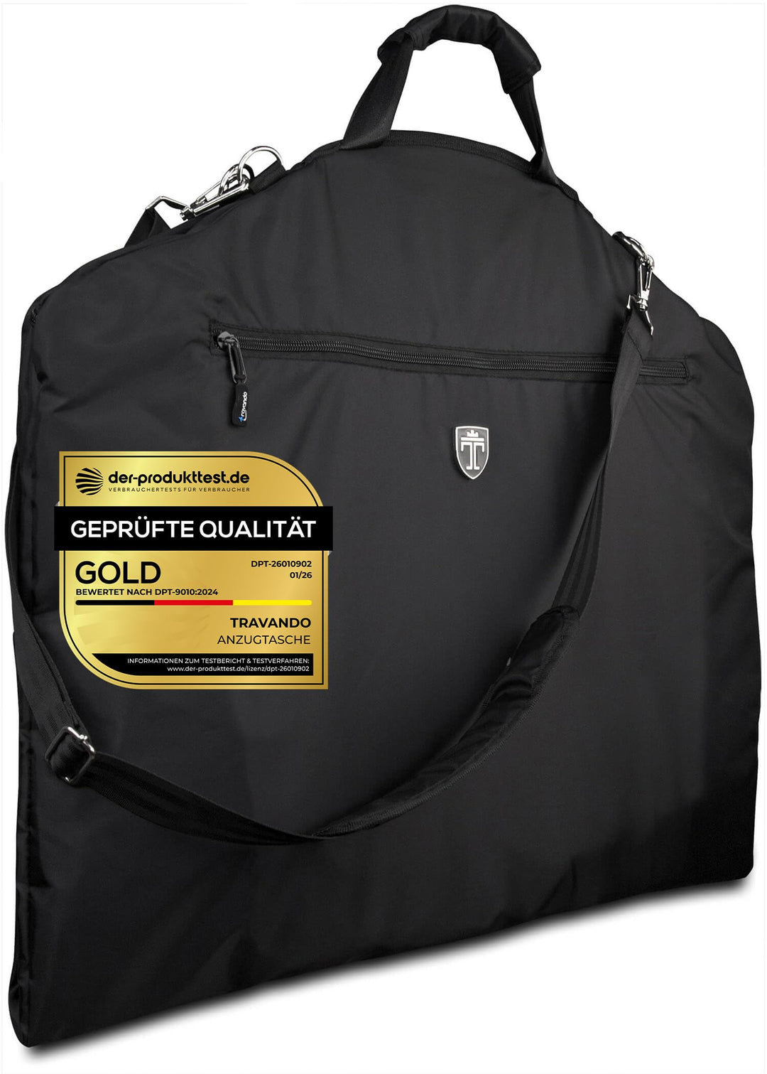 Travando Anzugtasche mit 15" Laptopfach und Schultergurt - Kleidersack Anzug Transporttasche Aufbewa