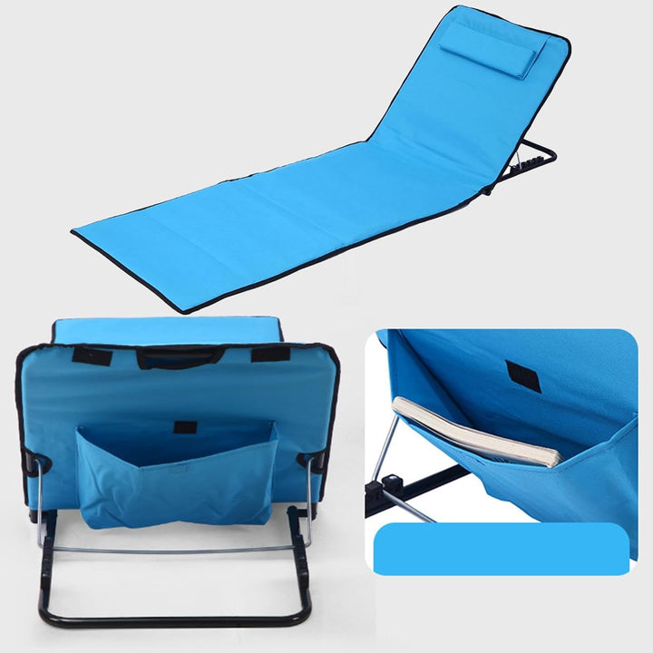 2 Pcs Strandmatte Mit Rückenlehne Liegematte - Gepolsterte Klappbare Strandmatte Mit Verstellbarer R