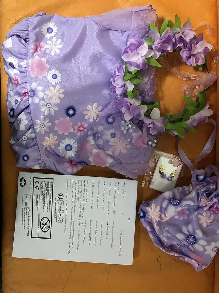 LCXYYY Isabela Madrigal Verkleidung Kostüm Cosplay Mirabel Isabela Lila Ballerina Kleid mit Girlande