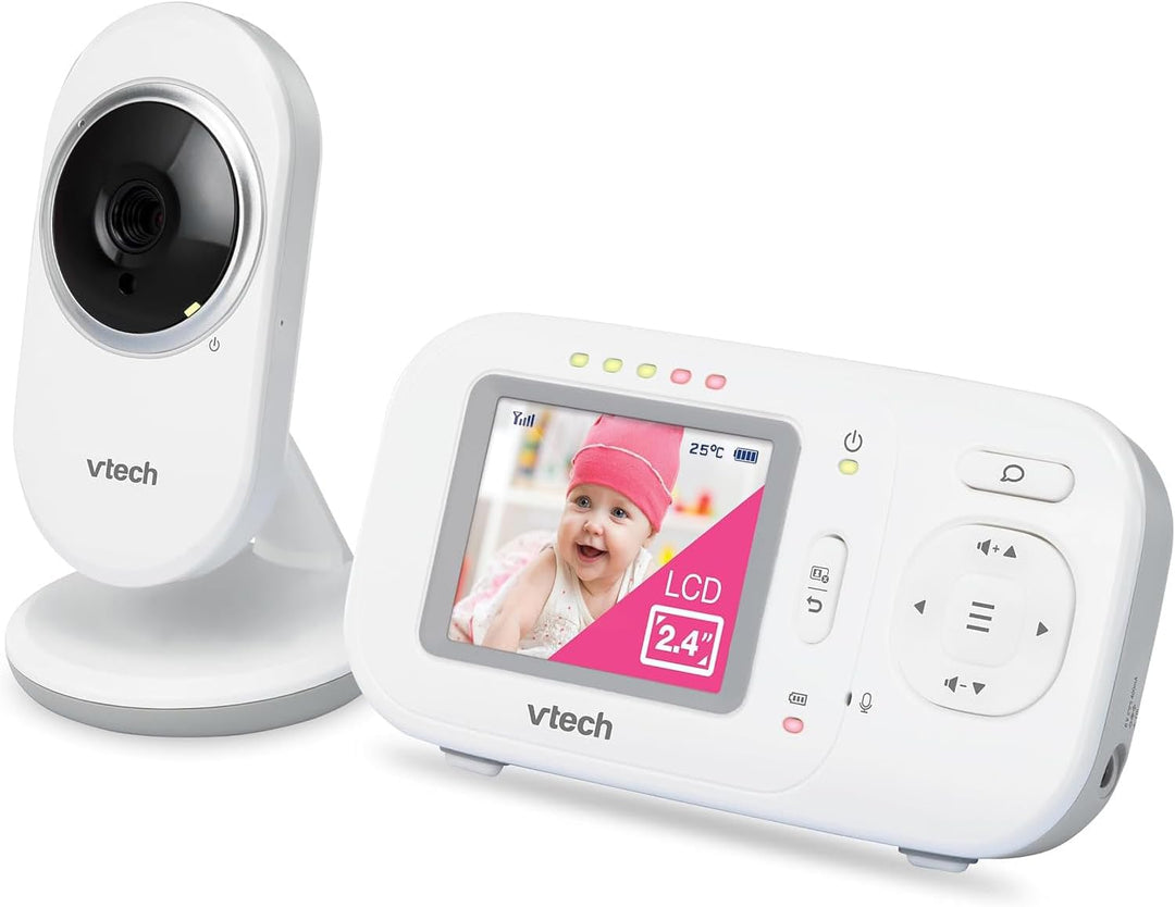 VTech Babyphone mit 2,4-Zoll-Display, Nachtsicht, Zwei-Wege-Kommunikation, Temperatursensor, Geräusc