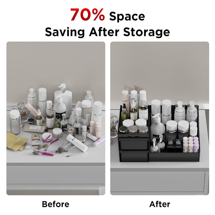 Make Up Kosmetik Organizer mit Schubladen, Makeup Organizer Aufbewahrung Kosmetikbox für Waschtische