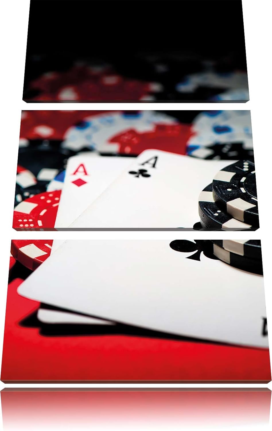 Pixxprint Spielkarten als Leinwandbild | Grösse: 3 Teilig (120x80) | Wandbild| Kunstdruck | fertig b