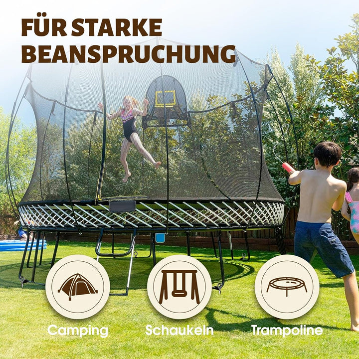 Trampolin Bodenanker Set von 4, Heavy Duty Trampolin Anchor Kit für Zelte, Schaukeln, Vordächer, Met