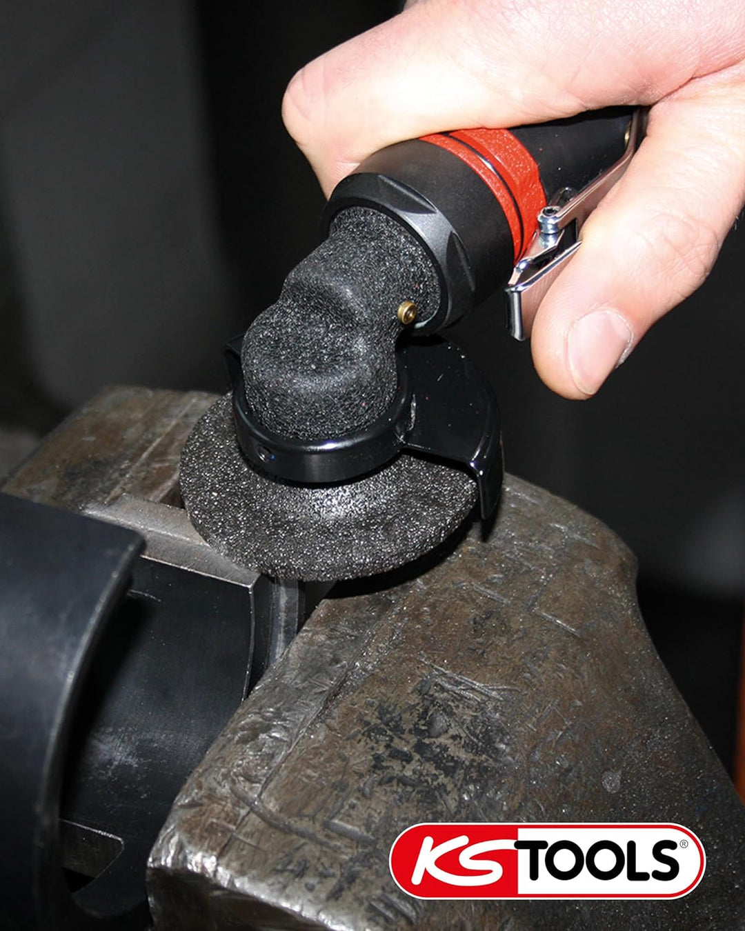 KS Tools Trenn-Stabschleifer Druckluft kurz 3/8"515.5550 I Druckluftschleifer mit Drehzahl-Regulieru
