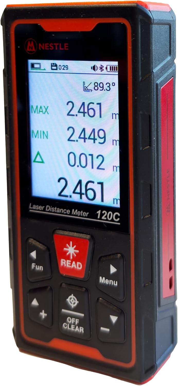 Nestle NDL-120C Laser-Entfernungsmesser – 120 m Reichweite, grüner Laser, 4X Zoom-Kamera, grosses IP
