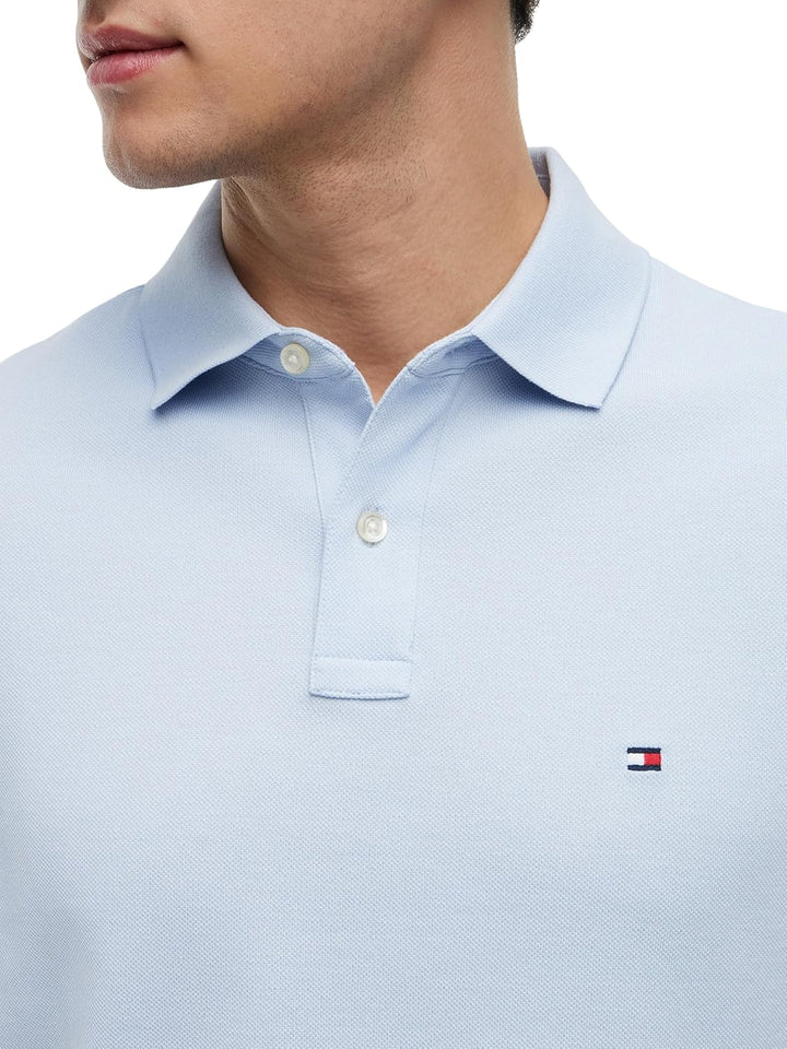 Tommy Hilfiger Herren Poloshirt Kurzarm 1985 Regular Fit S Blue (Breezy Blue), S Blue (Breezy Blue)