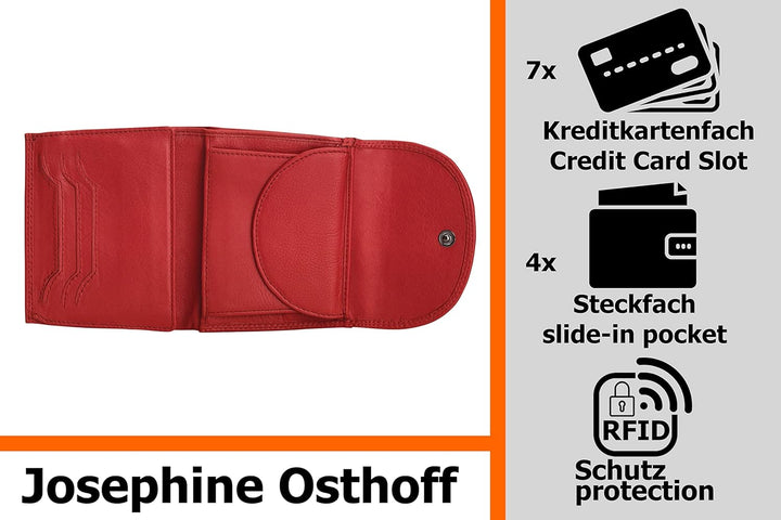 Josephine Osthoff Geldbörse Damen Leder Gross Portemonnaie KleinGeldbörse Herren Kreditkartenetui Mü