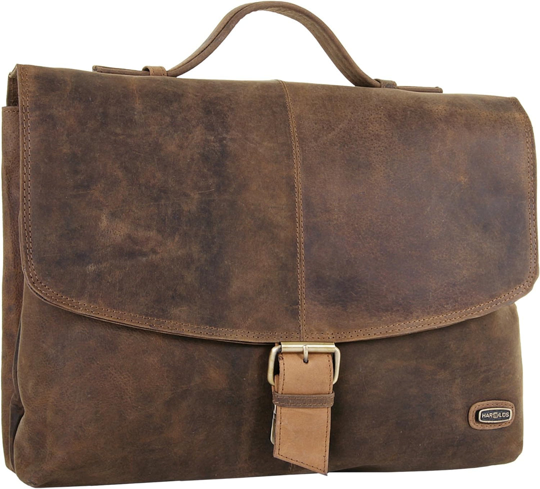 Harold's Lehrertasche 38 x 29 x 9 cm Rind-Leder Aktentasche Aktenmappe braun 339703