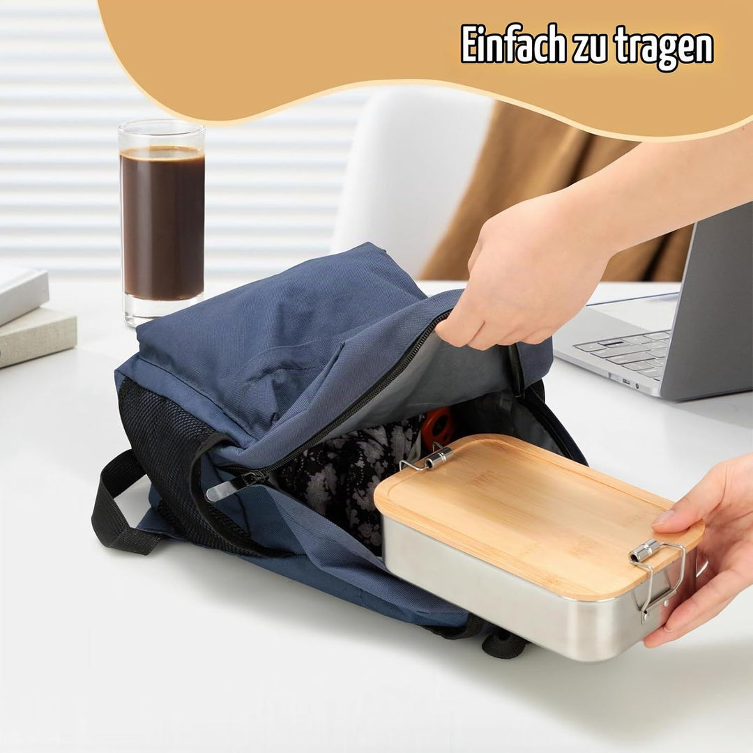 VINATO 1000ml Edelstahl Brotdose Mit Fächern, Lunchbox Erwachsene Für Schule, Arbeit &amp; Outdoor, Lunc