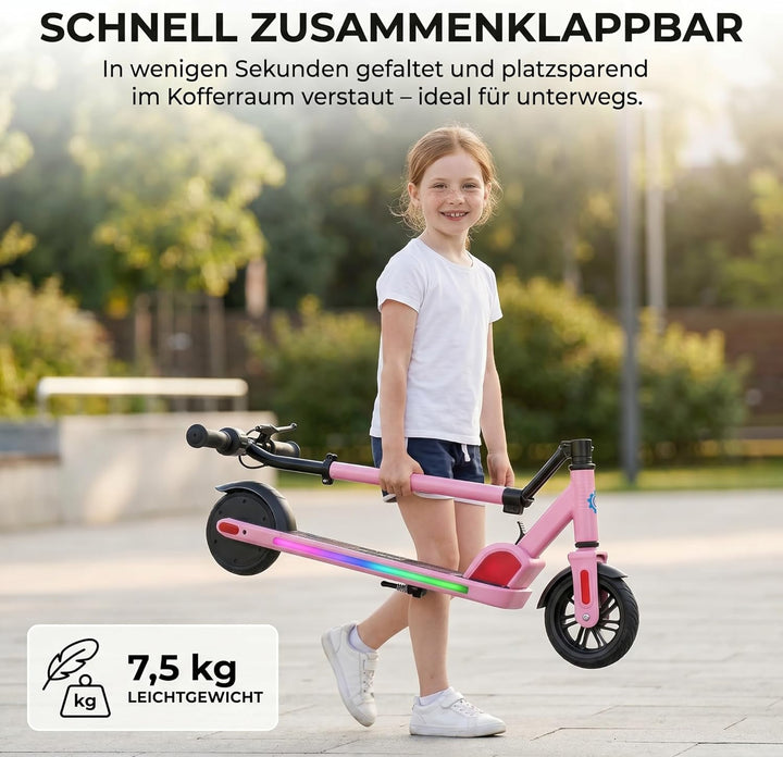 Caroma Elektroroller für Kinder von 6-12 Jahren, 150W Motor bis 16 km/h E Scooter, Faltbarer E Rolle