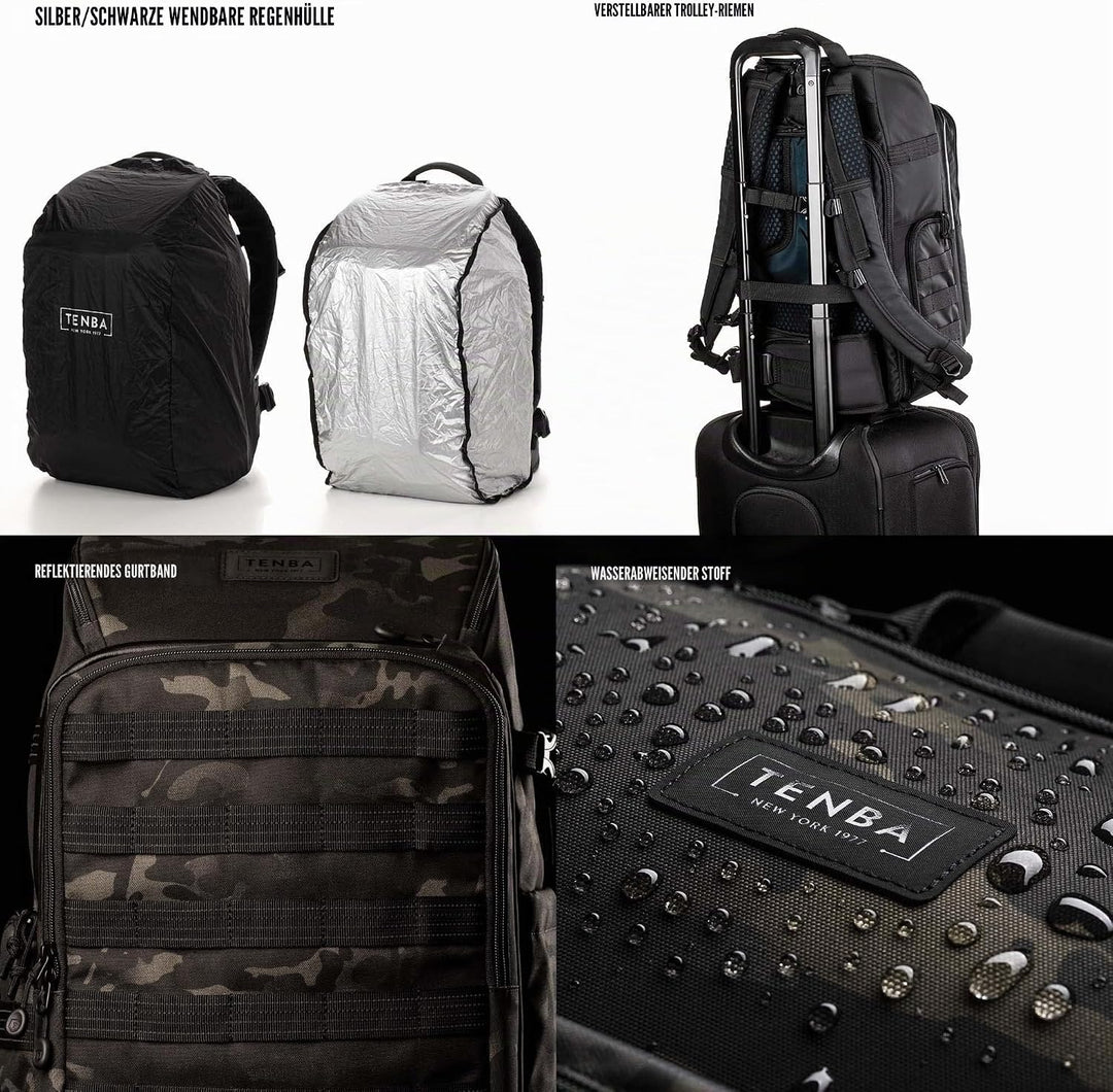 TENBA Sac AXIS V2 Backpack Multicam 20L Noir Multicam Schwarz 20 l Backpack V2, Multicam Schwarz 20