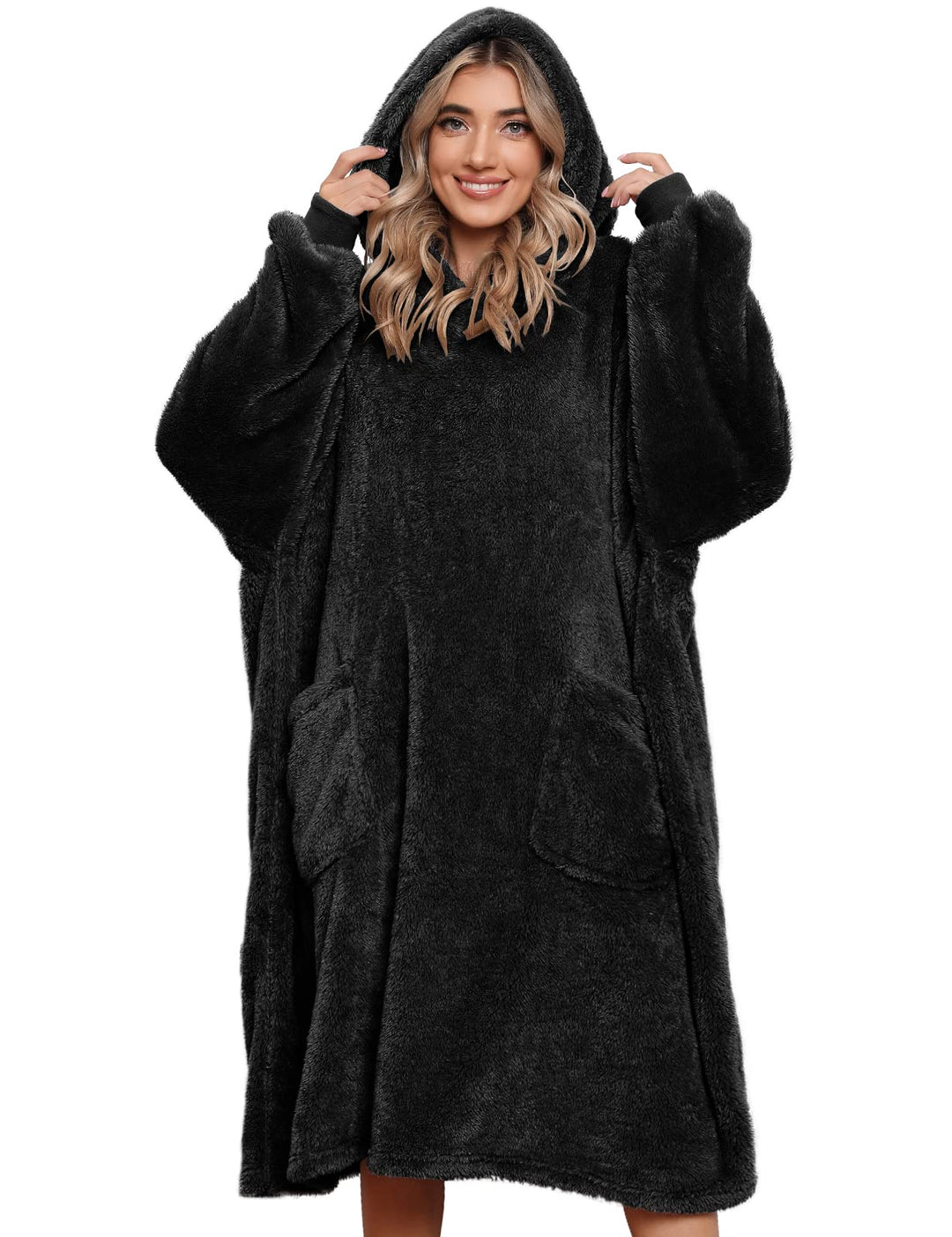 Tuopuda Übergrosse Hoodie Sweatshirt Damen Herren Decke Sweatshirt Pullover mit Kapuze Langarm Kapuz