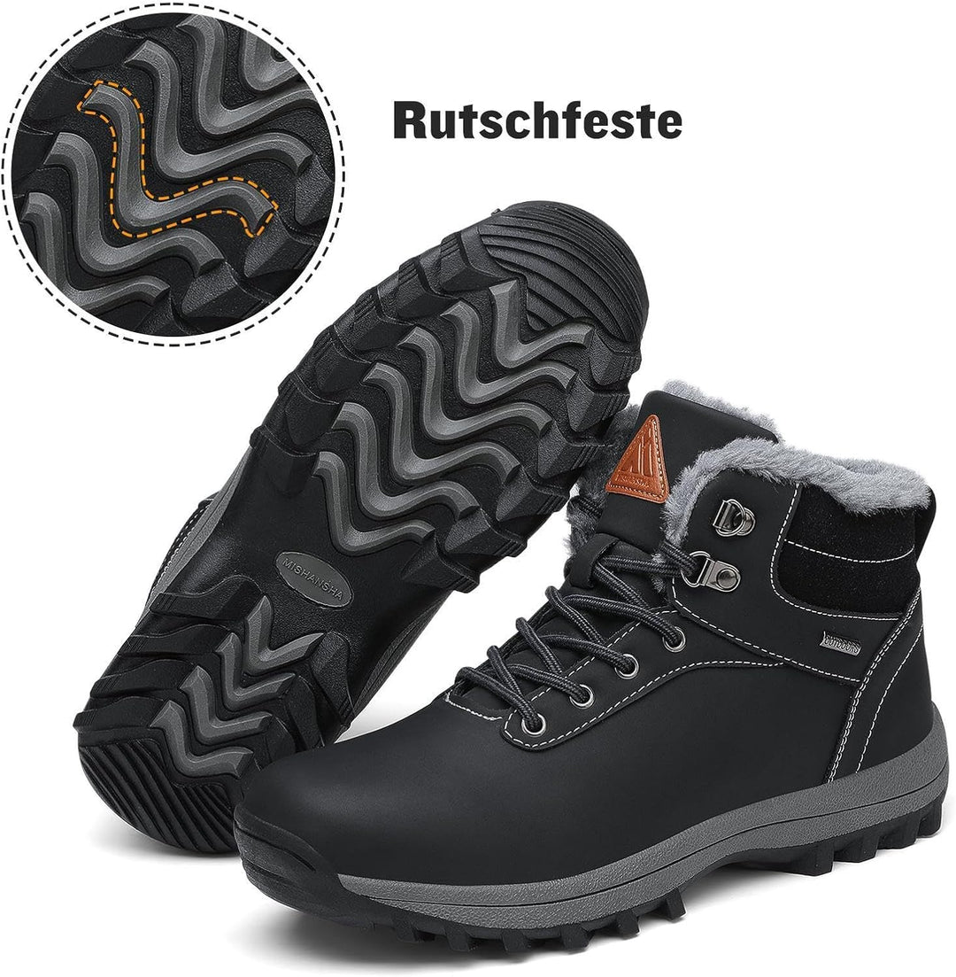 Mishansha Warme Gefüttert Winterschuhe Herren Damen Wasserabweisend Winterstiefel Wanderschuhe Gr.36