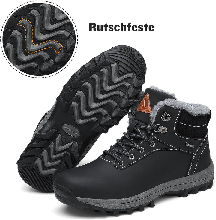 Mishansha Warme Gefüttert Winterschuhe Herren Damen Wasserabweisend Winterstiefel Wanderschuhe Gr.36