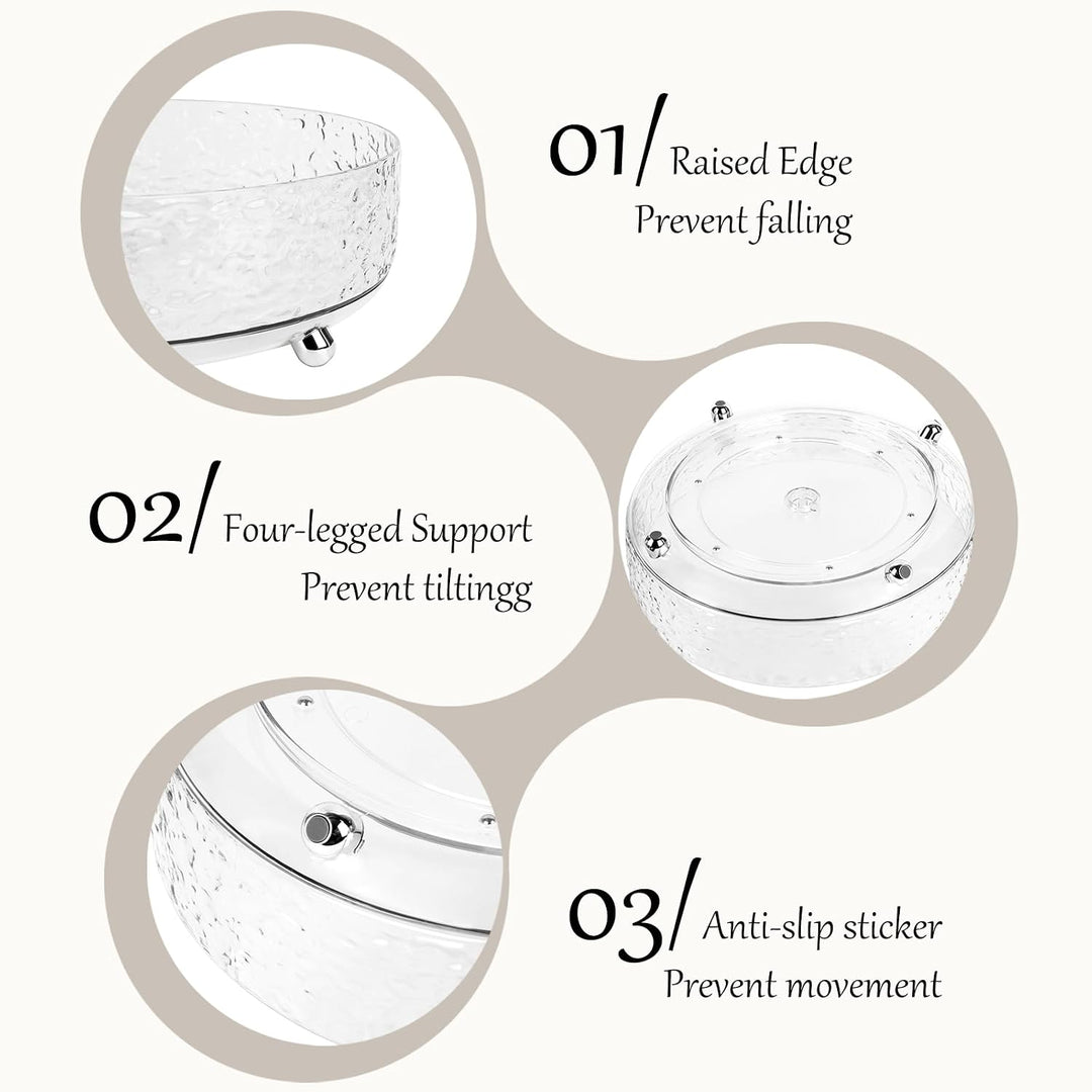 Lazy Susan 360° drehbarer Make up Organizer, 28 cm Parfüm Organizer Tablett, drehbarer Hautpflege Ko