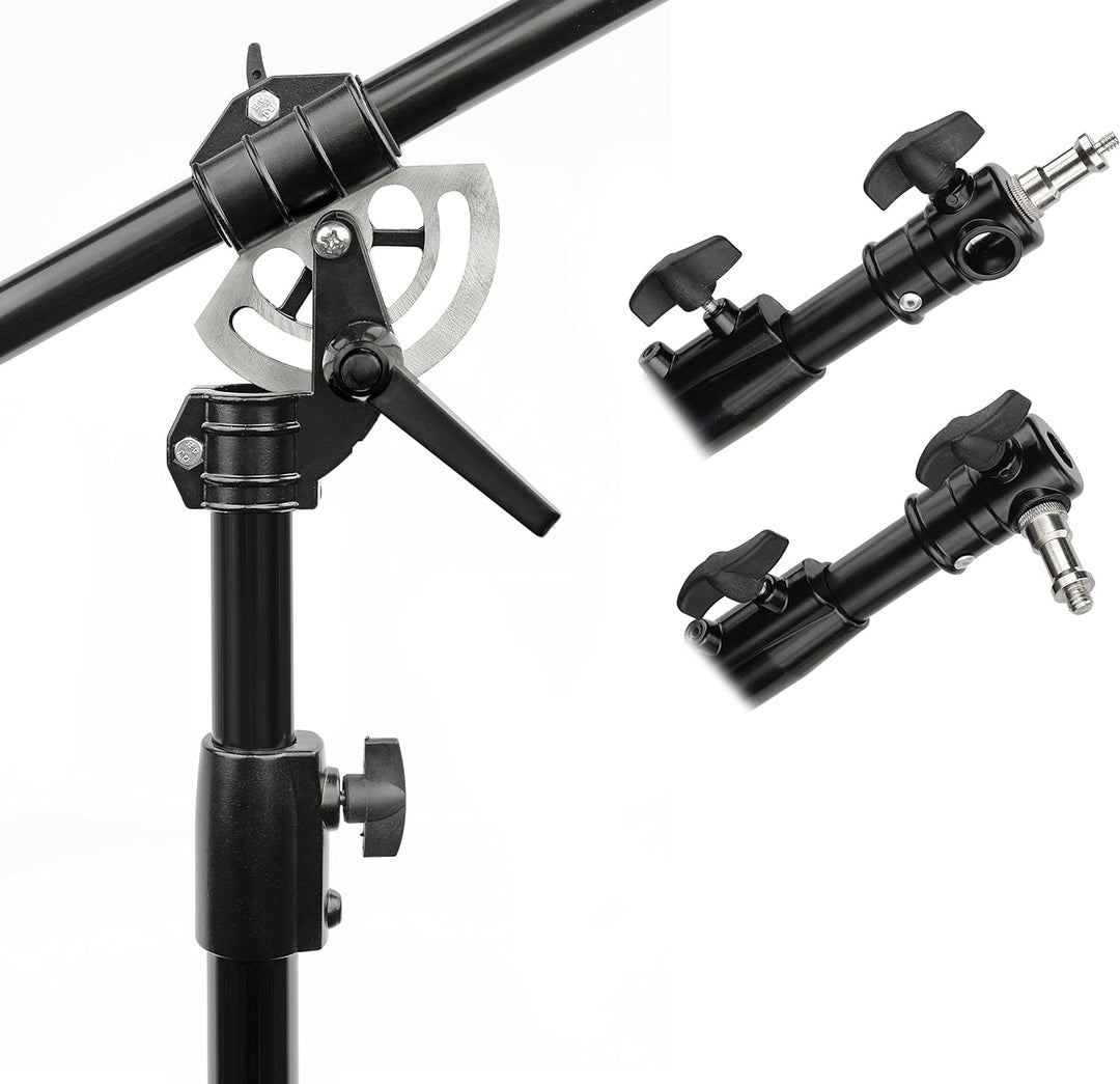 Bresser F001608 Fotostudio Galgenstativ mit Arm BR-BLS210 mit Luftfederungssystem, schwarzer Pulverb