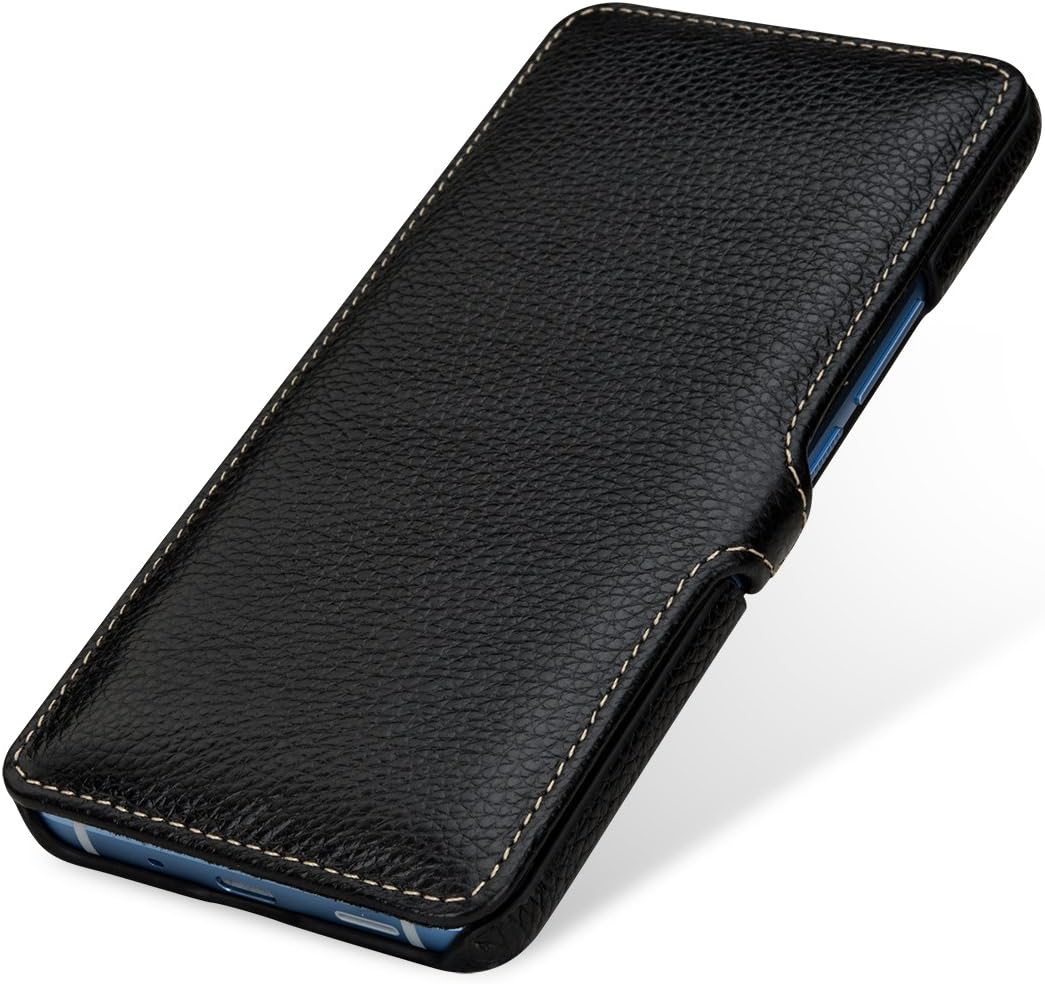 STILGUT Book Type Case, Hülle Leder-Tasche für HTC U11+ (U11 Plus). Seitlich klappbares Flip-Case au