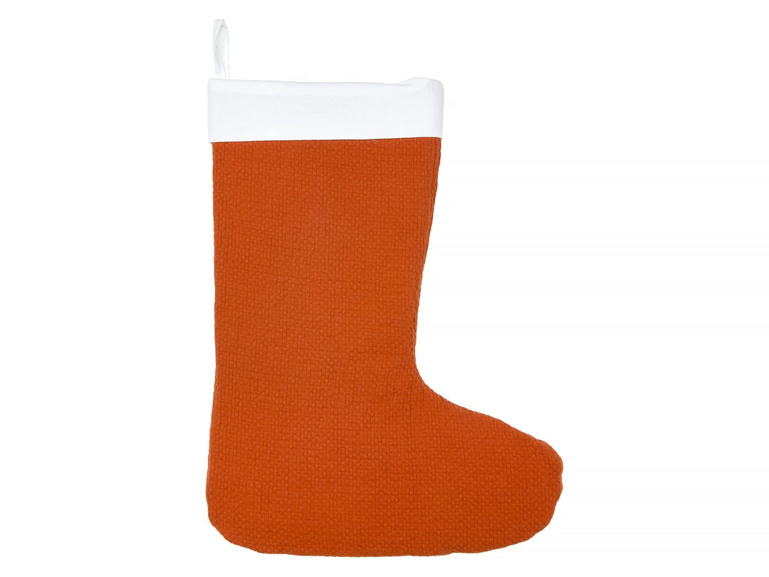KraftKids Weihnachtsstiefel in Doppelkrepp Rot Herbstrot, Nikolaus Stiefel aus 100% Baumwolle, 36 cm
