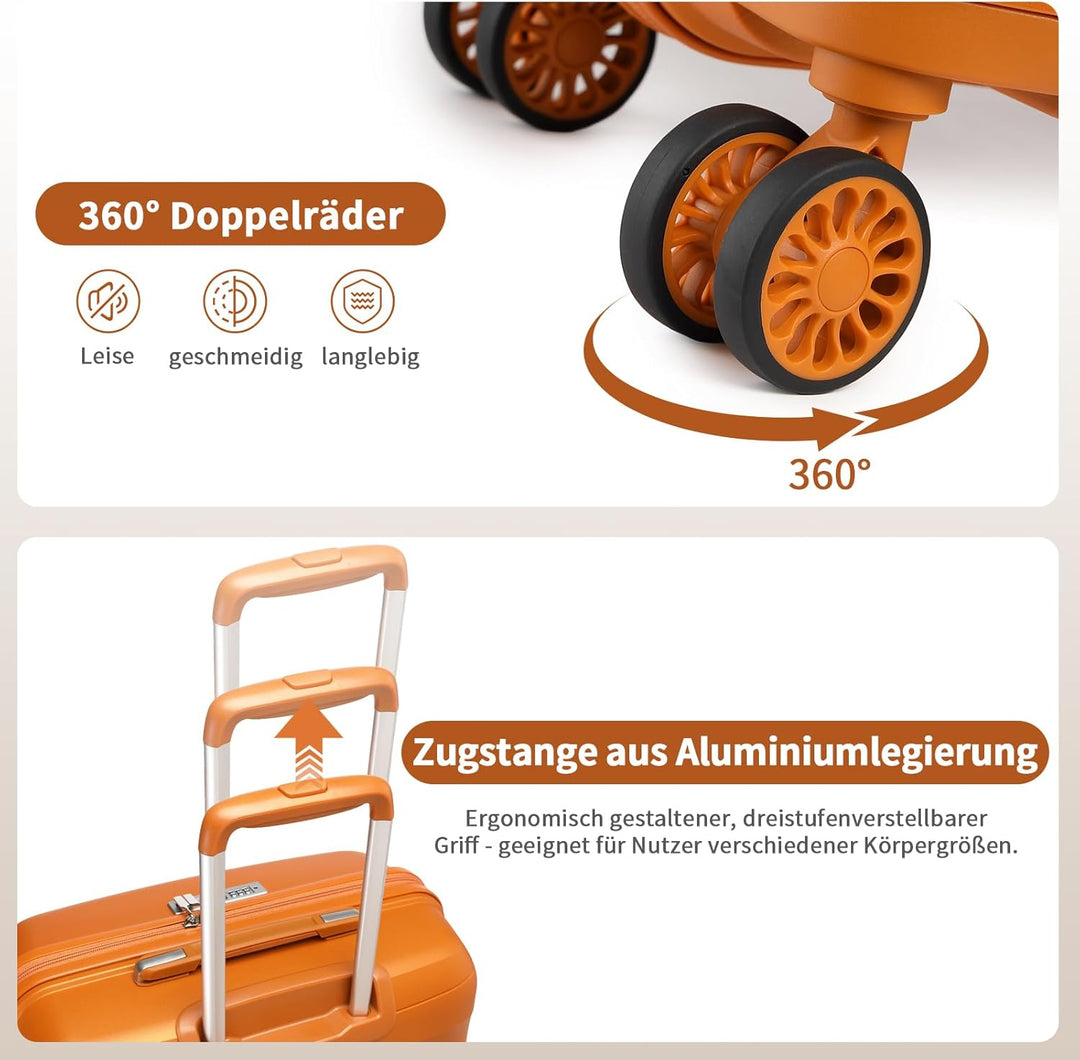 KONO Gross Koffer 75cm Leicht Reisekoffer aus Polypropylen Hartschale Koffer mit 4 Rollen und TSA Sc