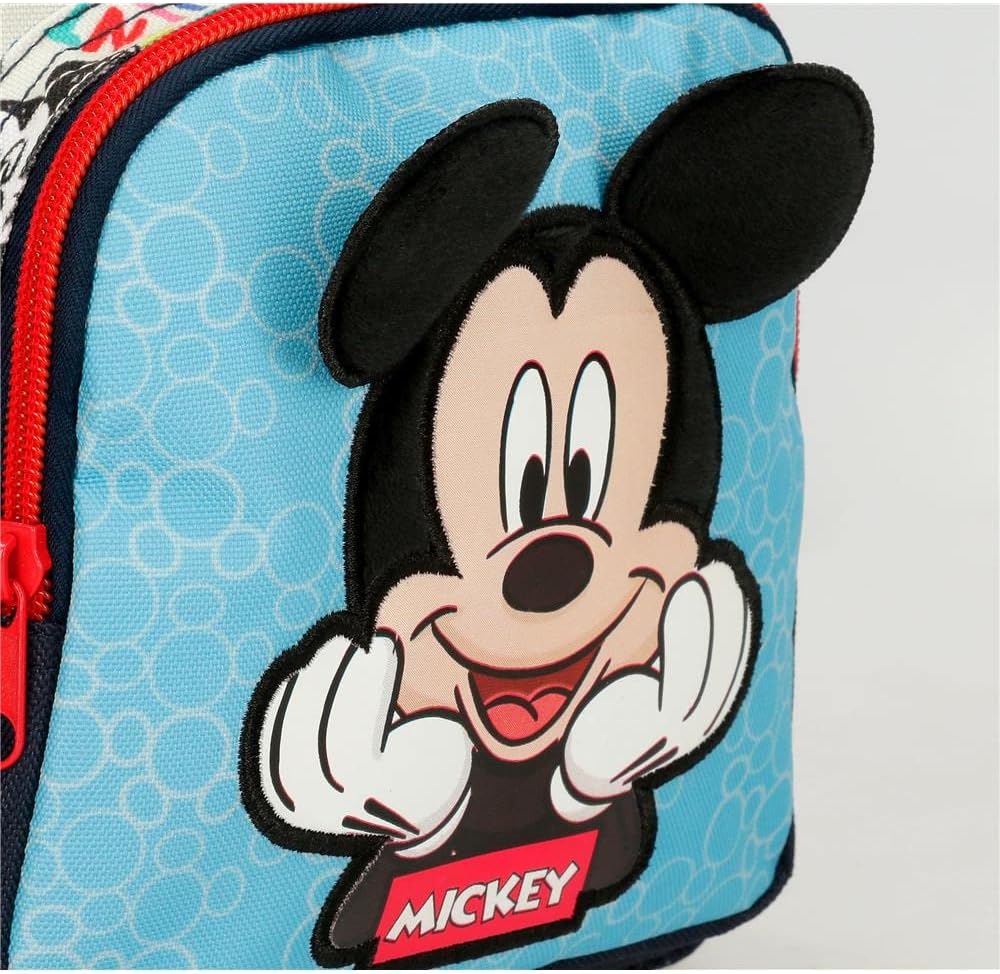 Disney Mickey Be Cool Schulrucksack mit blauem Trolley 30x38x12 cm Polyester 13.68L Rucksack 38 + Tr