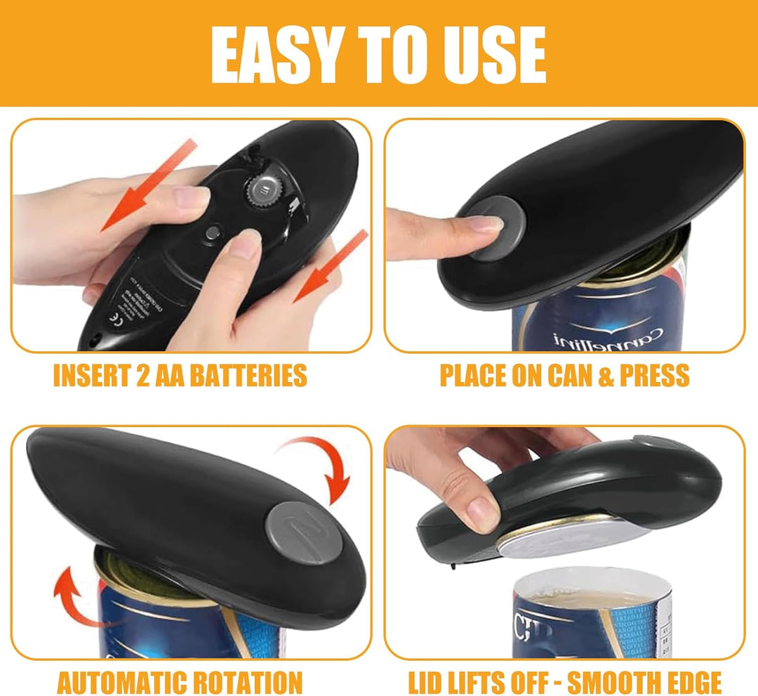 Dosenöffner Elektrisch, One-Touch Batteriebetriebener Dosenöffner Leicht zu Öffnende Runde Dosen all