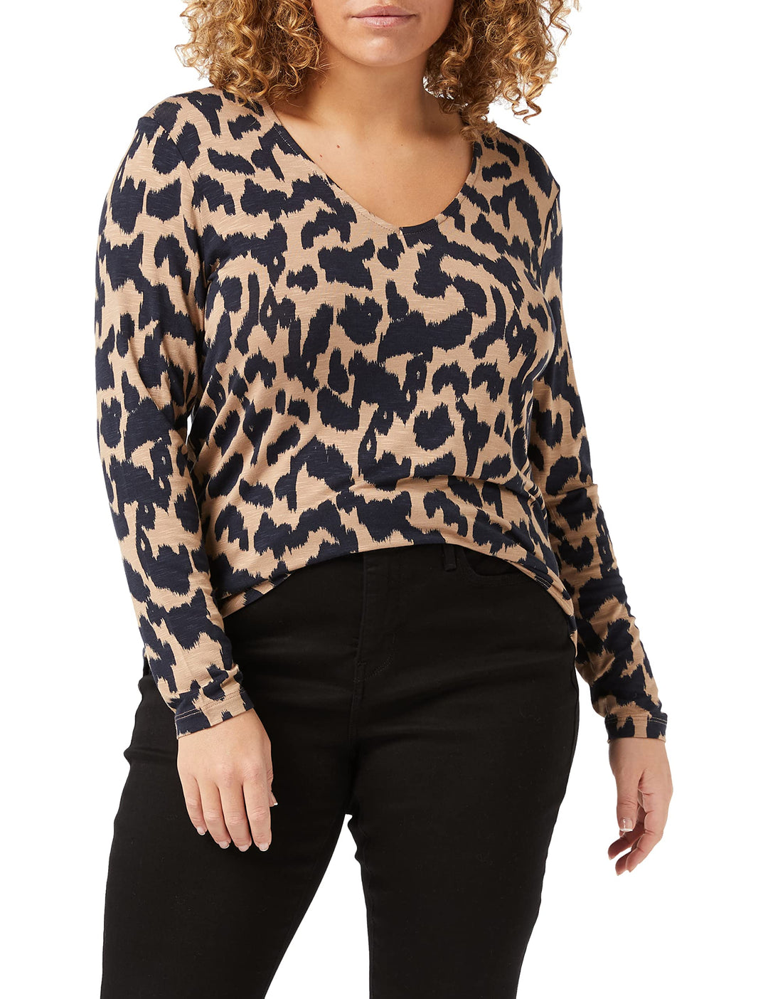 PART TWO Damen Morinepw Ts T-Shirt M Dark Navy Ikat Leo Print, M Dark Navy Ikat Leo Print