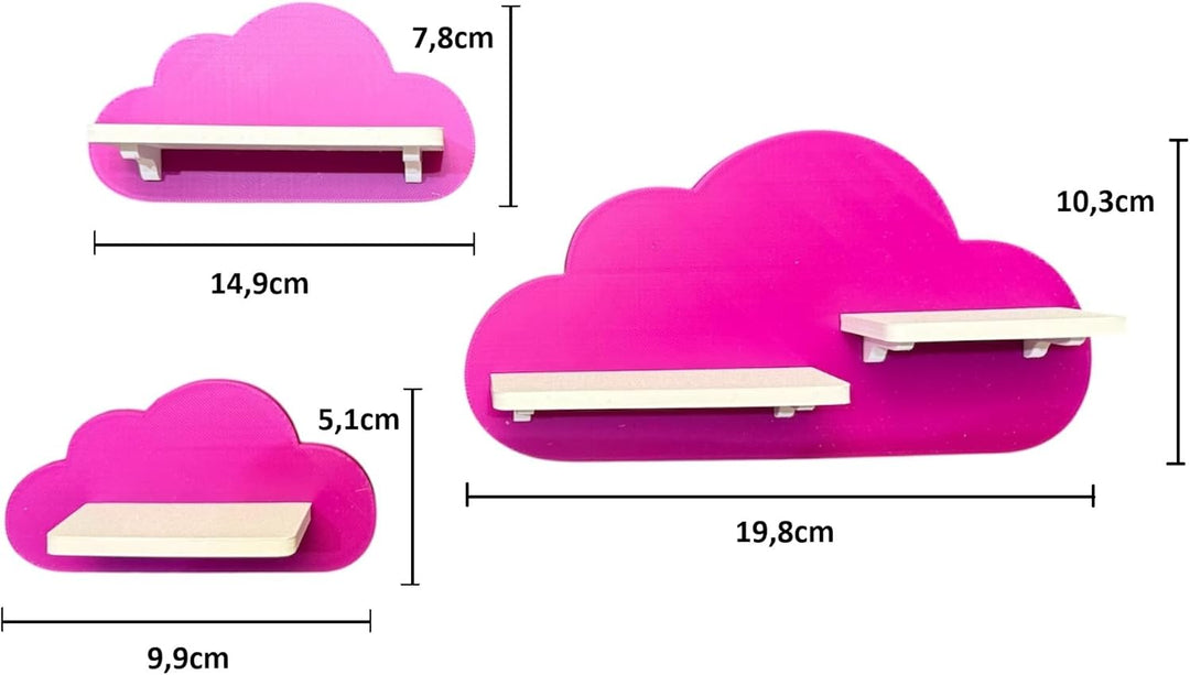 PsGreen 3er Wolken-Set Kompatibel/Passend für die Toniebox Toniefiguren (Violett), Violett