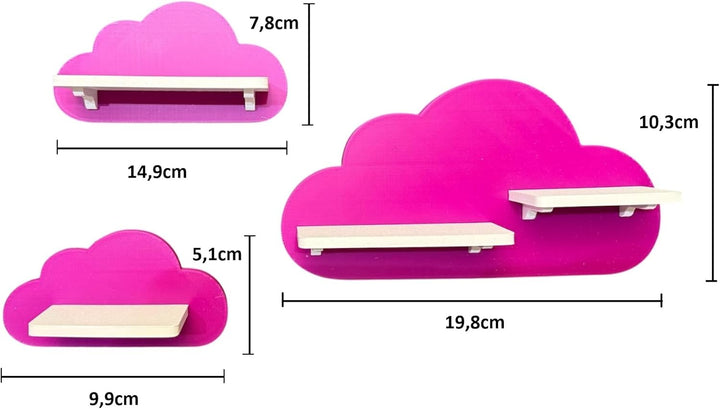 PsGreen 3er Wolken-Set Kompatibel/Passend für die Toniebox Toniefiguren (Violett), Violett