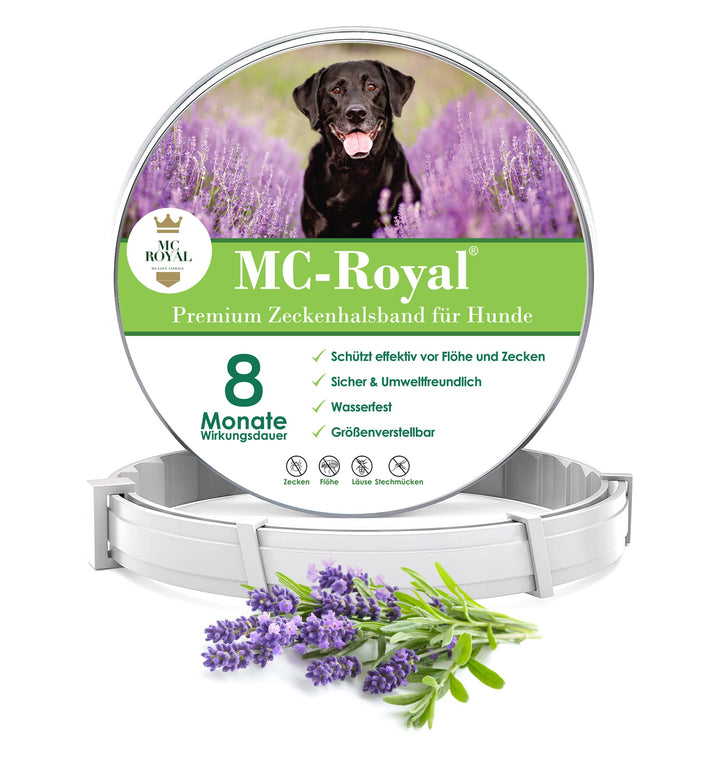 MC-Royal® Premium Zeckenhalsband für Hunde - Effektiver Schutz vor Ungeziefern - wasserdicht und ver