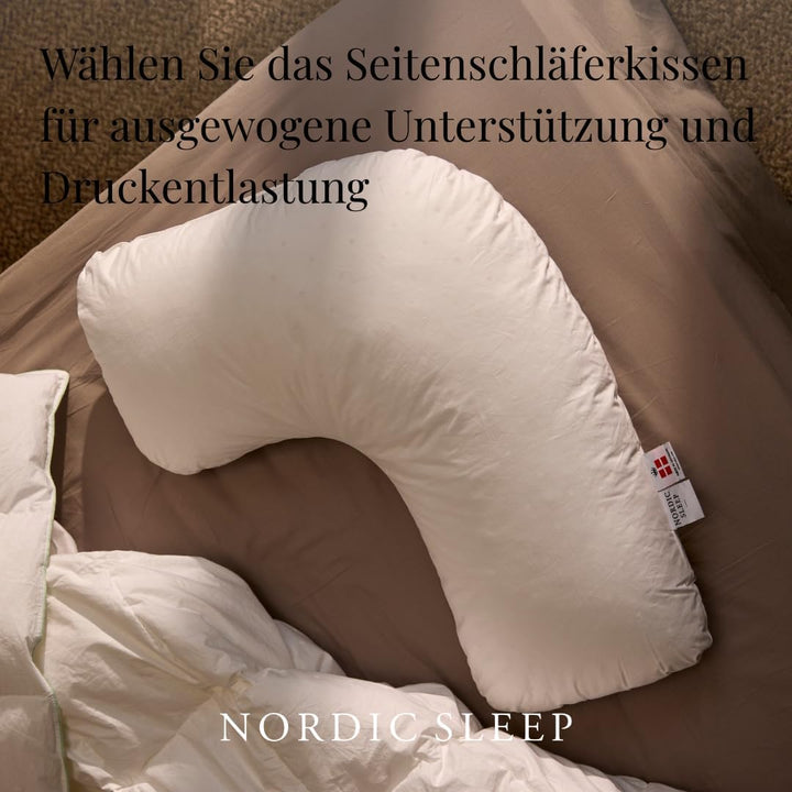 FOSSFLAKES Nordic Sleep by Seitenschläfer Kissen - Seitenschläferkissen für Komfort und Zusätzliche