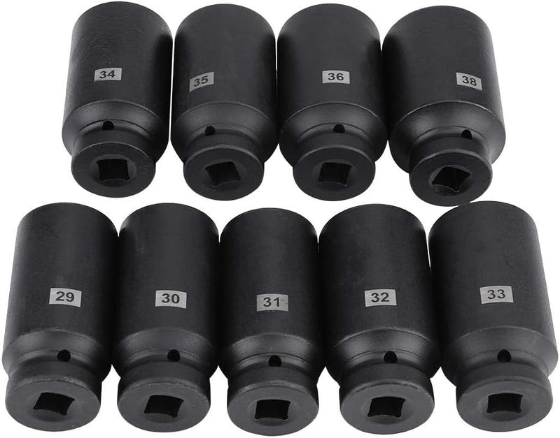 Cocoarm Schlagschrauber Nüsse 1/2 Zoll Set, 9-TLG Kraft-Steckschlüssel-Einsatz-Satz Impact Socket Se