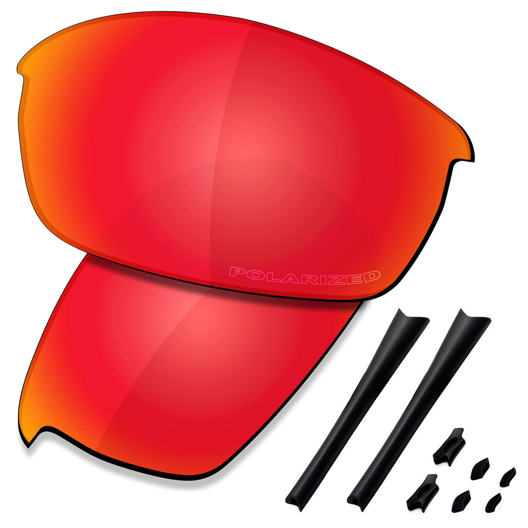 Saucer Premium-Ersatzgläser und Gummi-Kits für Oakley Flak Jacket Sonnenbrillen High Defense - Fire