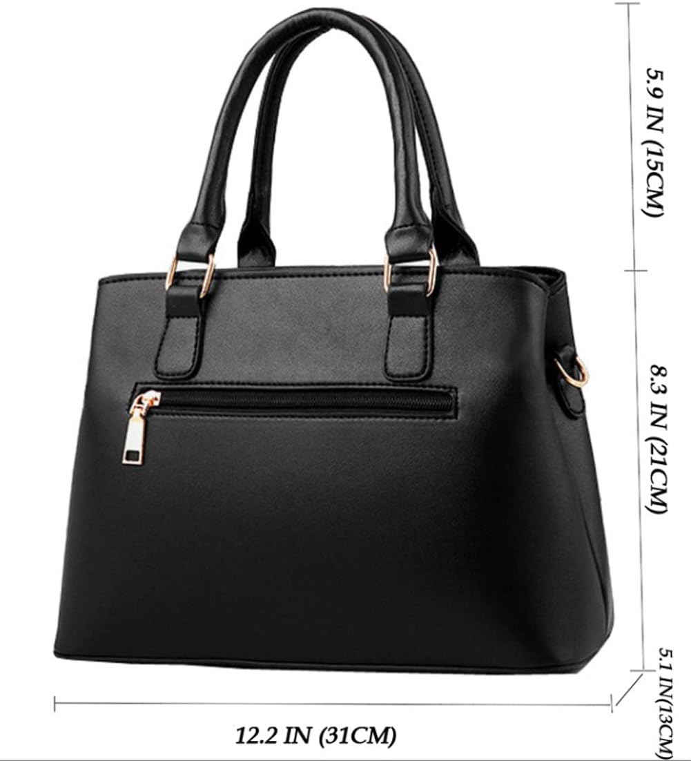 Dreubea Women's Leather Handbag Tote Shoulder Bag Crossbody Purse Blau, Blau