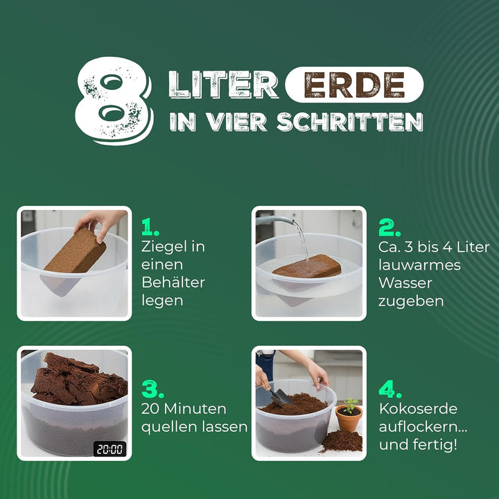 3X Novatool Humusziege fein l 24 Liter | 650g 20x5,5x10 | Terrarium Bodengrund Kokoserde Terrarium R