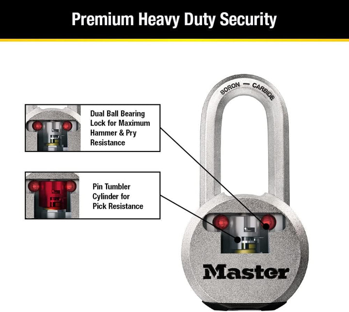 Master Lock M930XKADLH Magnum Vorhängeschloss aus massivem Stahl mit Schlüssel