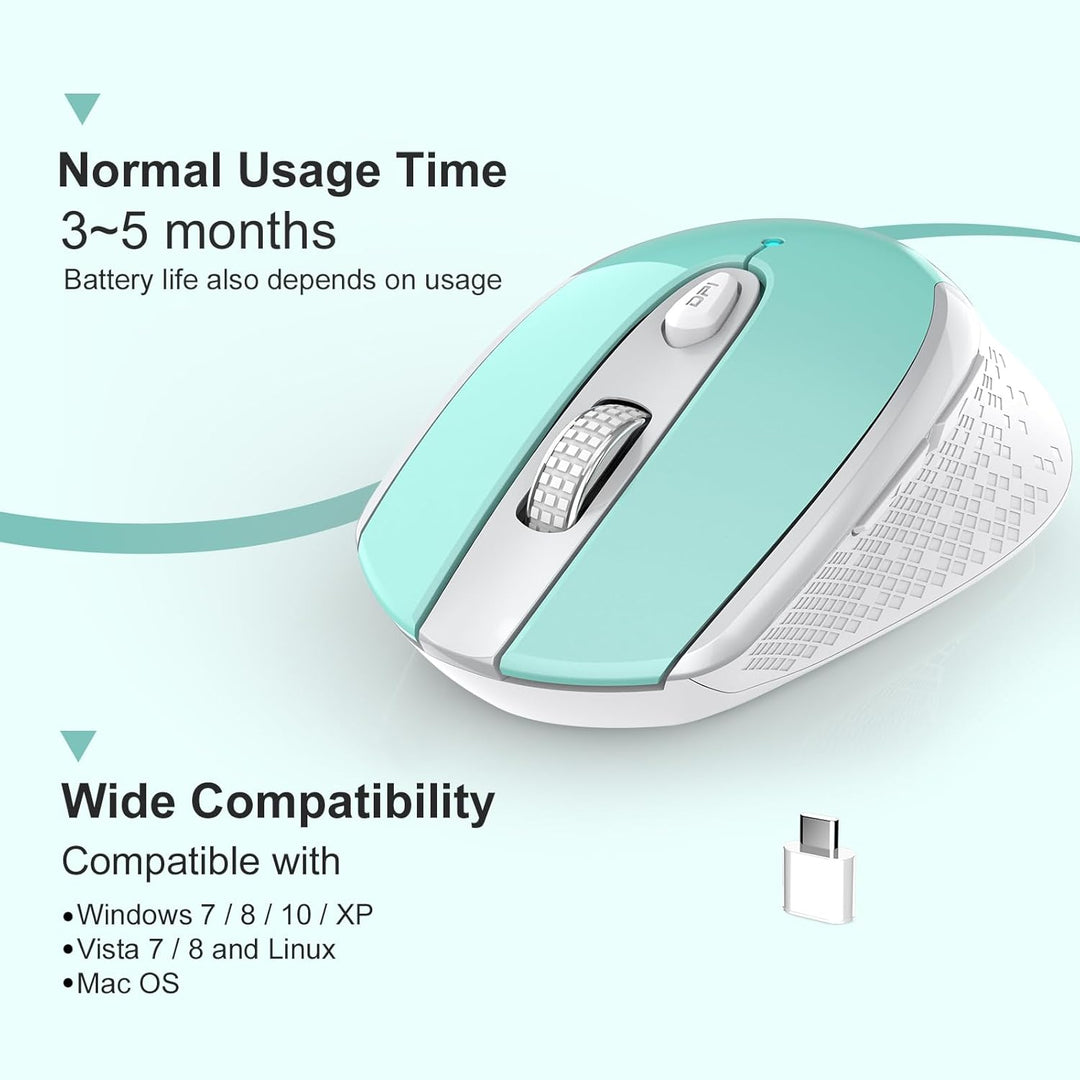 RaceGT Funkmaus USB C, Maus Kabellos 2,4Ghz mit USB C Empfänger 3 Verstellbare DPI Level Silent Mous