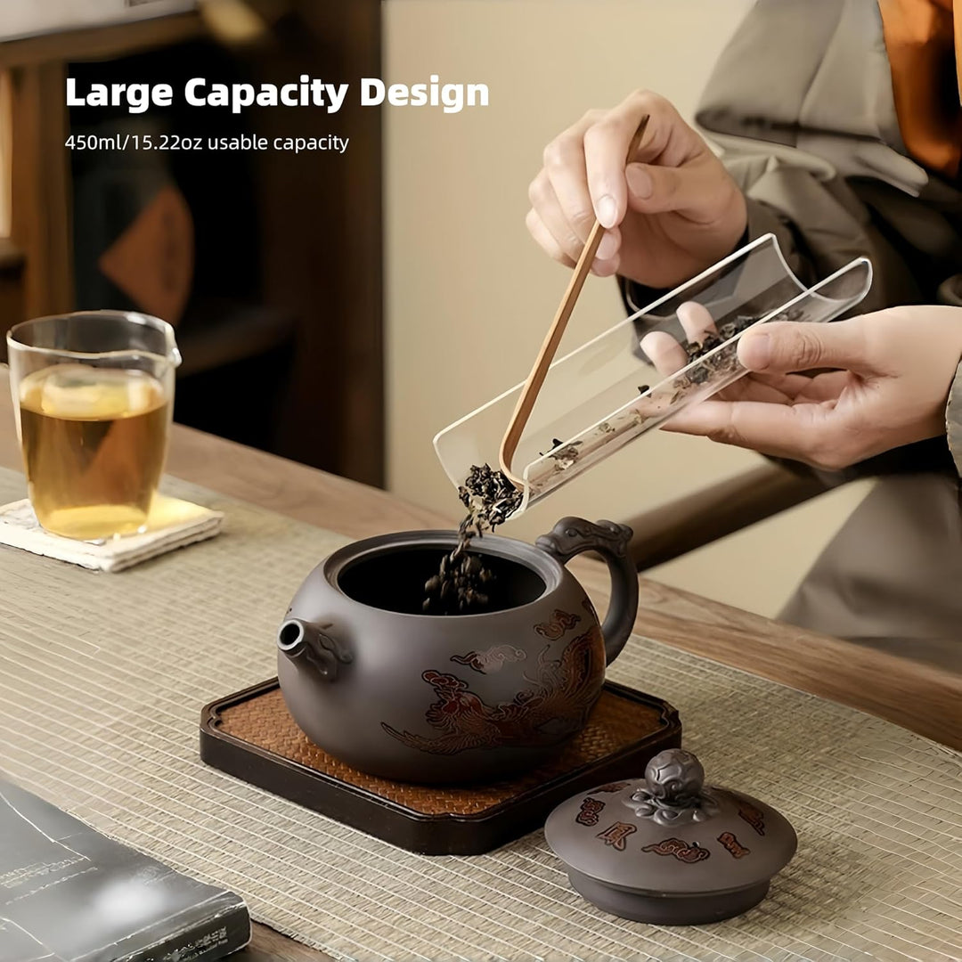 Yixing Zisha Teekanne Set 450ML, Chinesische Farbwechselnde Teekannen Ton mit Geschenkbox, Gross Kun