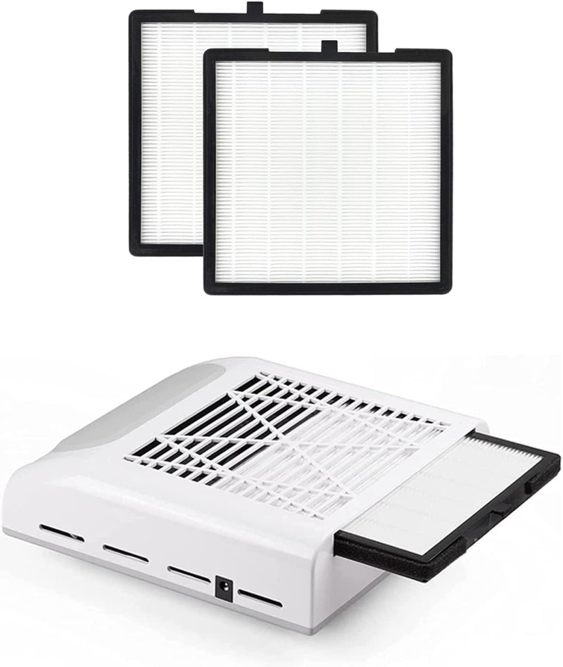 Biutee Staubabsaugung für Nägel mit Filter,80w Nagelstaubsauger Weiss - 1 Reservefilter, A