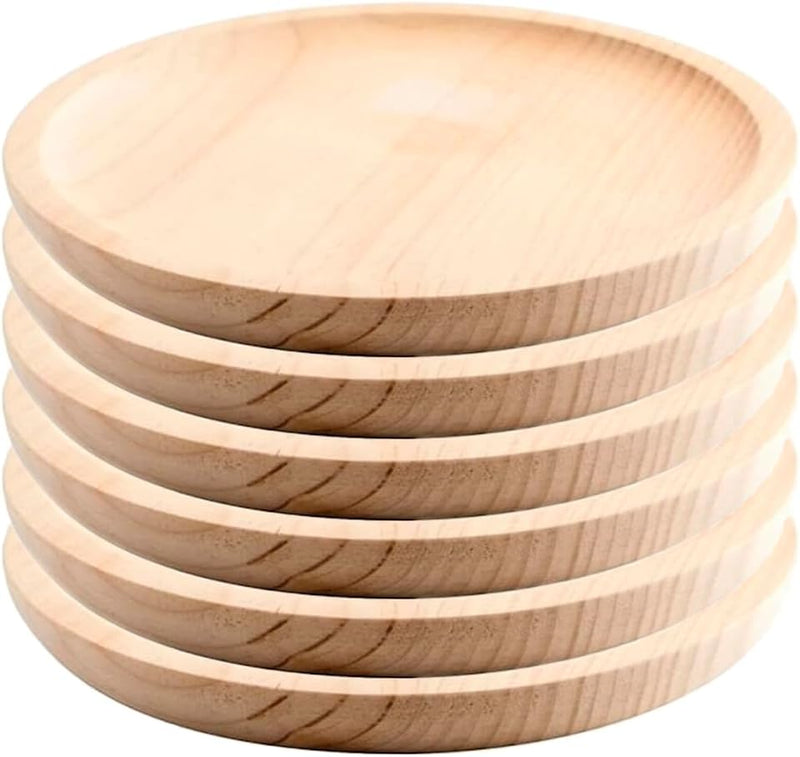 MGE - Holzteller Rund - Holzplatte - Fleischteller - Pizzateller - Schneidebrett - Kiefer - Set von