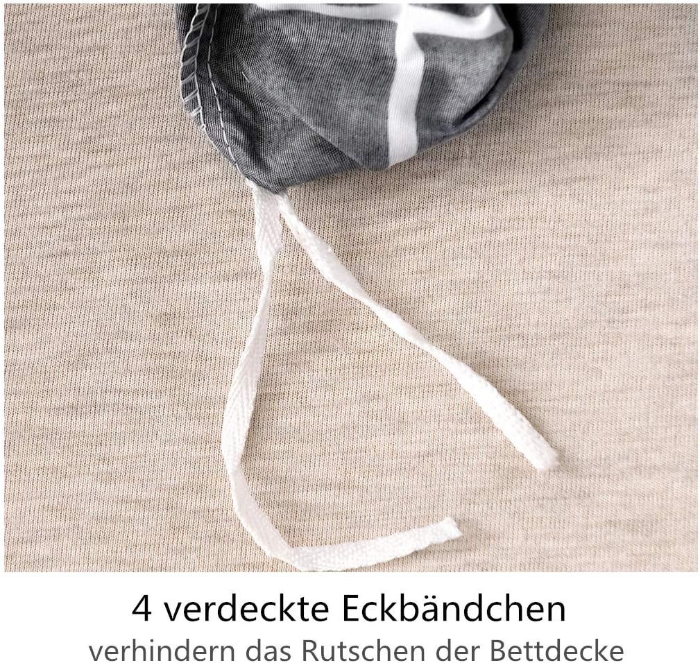 Boqingzhu Bettwäsche Kariert 135x200cm Schwarz Weiss Karo Modern Bettwäsche Set Microfaser Einzelbet