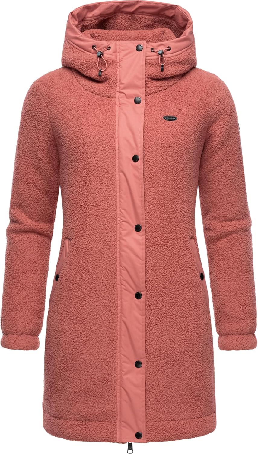 Ragwear Damen Fleecejacke Kurze Teddyfleece-Jacke warm mit Kapuze Cousy XS-6XL M Old Pink24, M Old P