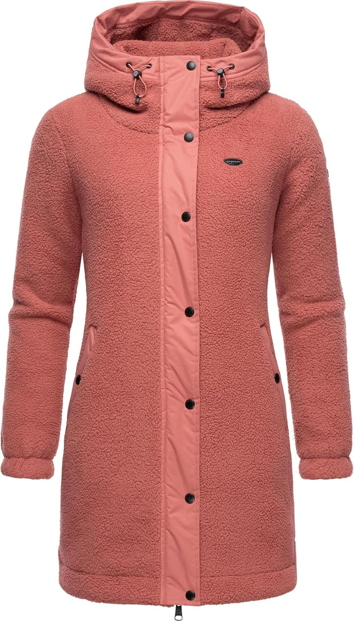 Ragwear Damen Fleecejacke Kurze Teddyfleece-Jacke warm mit Kapuze Cousy XS-6XL M Old Pink24, M Old P