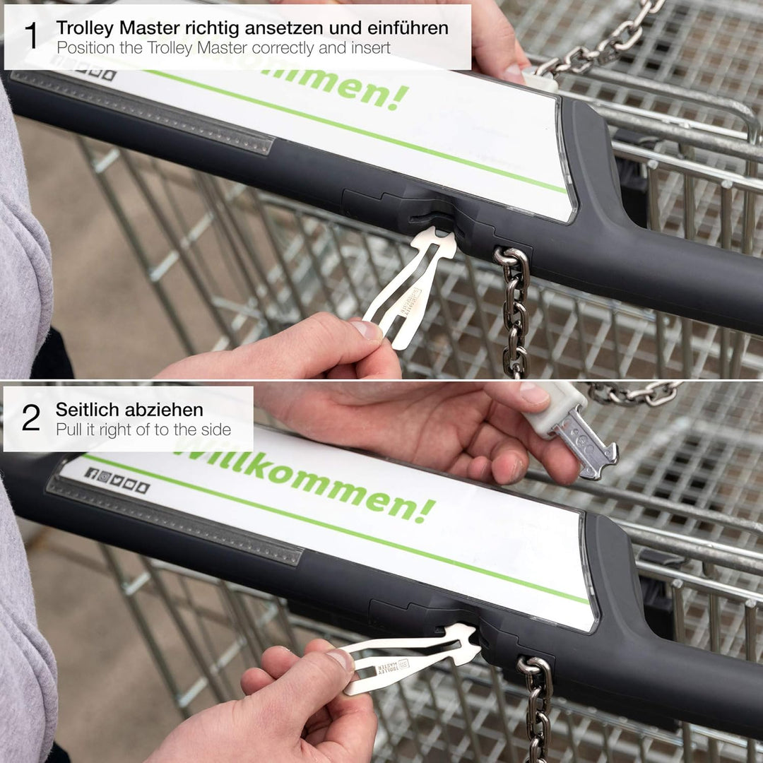 FABACH Trolley Master Stainless Steel Series - Edelstahl Einkaufswagenlöser Schlüsselanhänger für AL