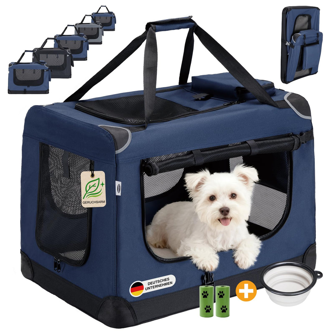 Zedelmaier Hundebox Faltbar Hundetransportbox Auto robust Transportbox für Hund &amp; Katze Gross Hundet