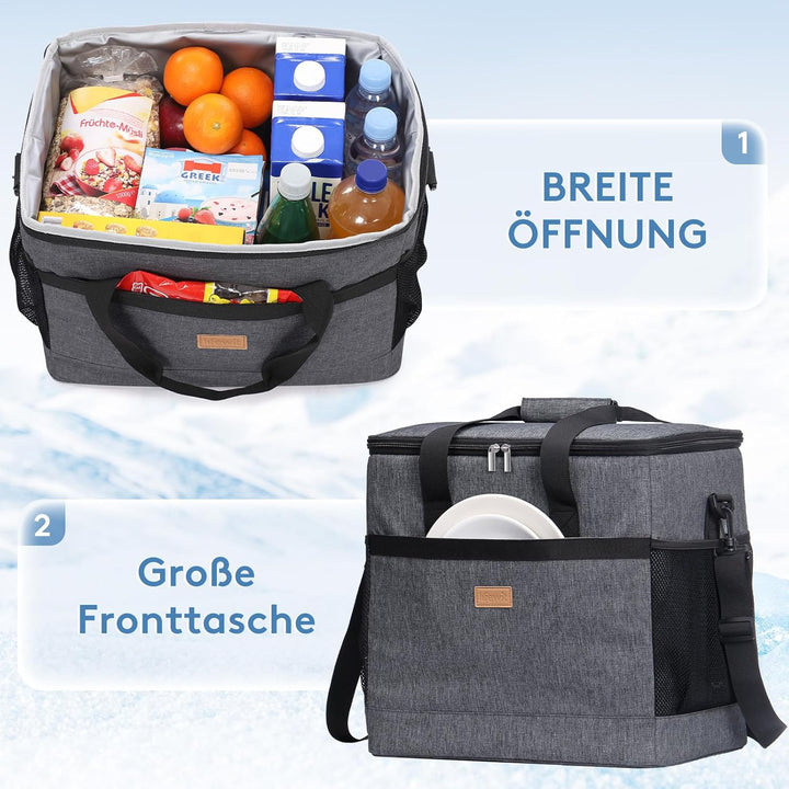 Lifewit 40L Kühltasche Gross faltbar Kühlkorb Kühlbox Isoliertasche Thermotasche Picknicktasche für
