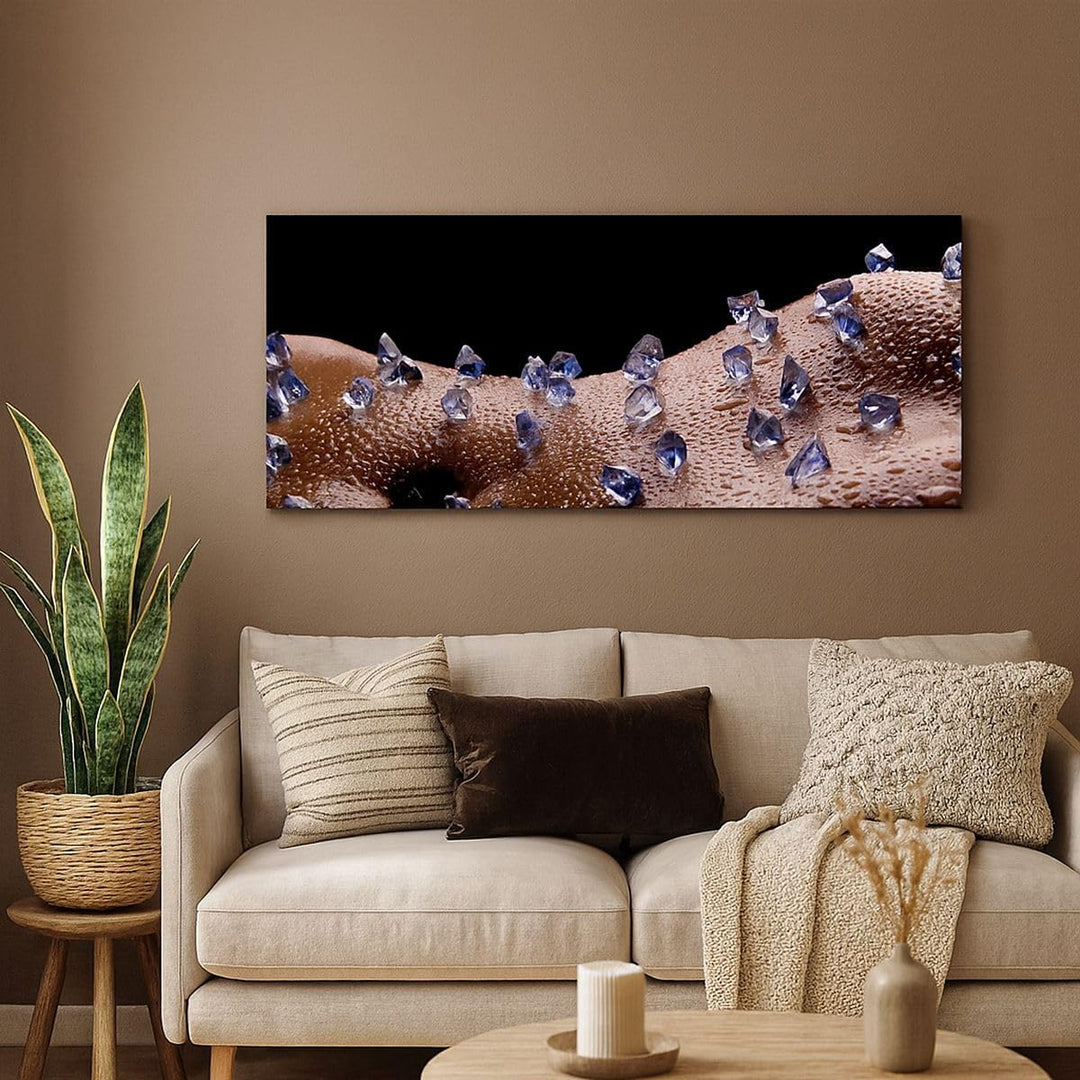 Wandbilder Dekoration Wohnzimmer Frau Körper Kristalle Wassertropfen Bilder auf Leinwand 120x50cm Le