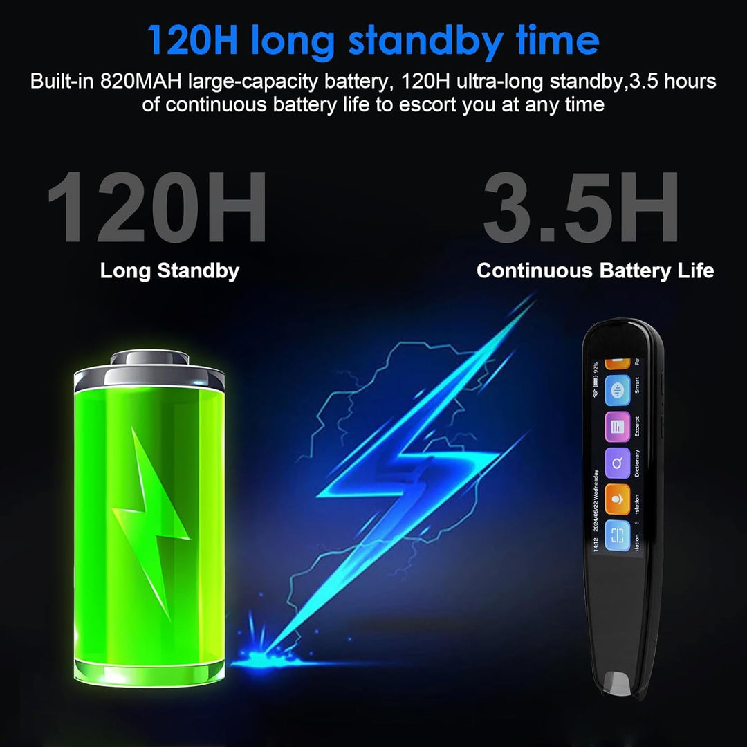 Scan Übersetzer Stift, Online 142 Sprachen Scan Reader Pen Lesestift mit 3,7 Zoll Touchscreen, Echtz